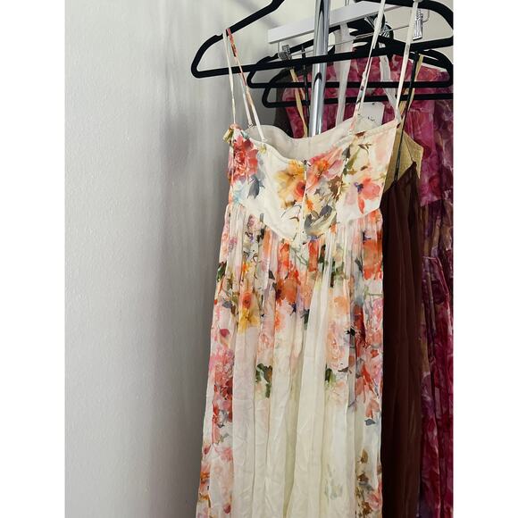 HEMANT AND NANDITA Corsetted Long Dress in Ivory Floral - Picture 10 of 12